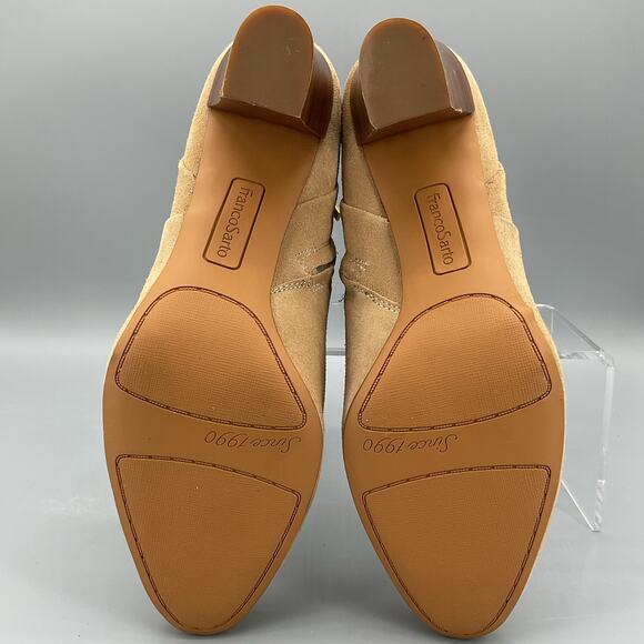 Franco Sarto Women’s Pia Leather Zipper Ankle Boots Tan Size 9M - Picture 9 of 11